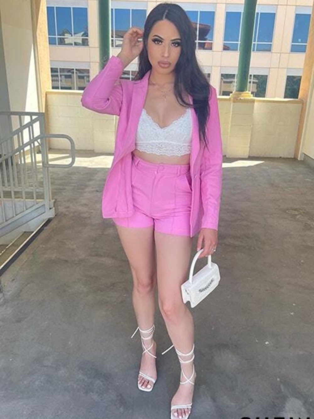 Pink Tailored Blazer & Short Set - XS & M - Picture 7 of 12